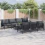 Sodo Sofų Rinkinys su pagalve 8 pcs Juoda Plienas