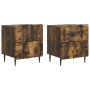 Šalia lovos spintelė 2 pcs Dūminio ąžuolo 43 x 34,5 x 49,5 cm