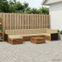 Lauko sofos komplektas su pagalve 8 pcs Natūralus ir bežinis