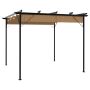 Pergolė su įtraukiamu stogu, taupe spalvos, 3x3m, plienas