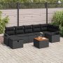 Sodo Sofų Rinkinys su pagalve 8 pcs Juoda Poli ratanas