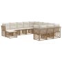 Lauko sofos komplektas 12 pcs Natūralus ir grietinėlės baltas