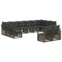 Sodo Sofų Rinkinys 12 pcs Pilka poliratanas
