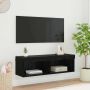 TV sieninė spintelė Panama Juodas ąžuolas 100 x 30 x 30 cm