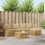 Lauko sofos komplektas 6 pcs Balta ir kreminė Poliesteris