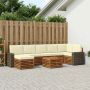 Lauko sofos komplektas su pagalve 8 pcs Natūralus ir grietinėlė