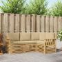 Lauko sofos komplektas 4 pcs Balta ir kreminė
