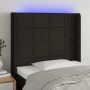 Galvūgalis su LED, juodos spalvos, 93x16x118/128cm, audinys