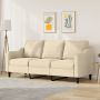 Trivietė sofa, kreminės spalvos, 180cm, audinys