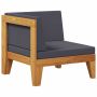 Modulinė kampinė sofa su tamsiai pilkomis pagalvėlėmis, akacija