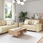 Sofa 3 pcs Kreminė 220 x 80 x 84 cm Lino mišinio audinys