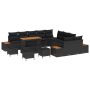 Sodo Sofų Rinkinys 14 pcs Juoda poliratanas