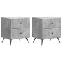 Šalia lovos spintelė 2 pcs Betono pilka 43 x 34,5 x 47,5 cm