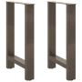Valgomojo stalo kojos, 2 vnt., 60x(72-73) cm, natūralus plienas