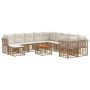 Lauko sofos komplektas 12 pcs Natūralus ir grietinėlės baltas
