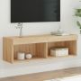 TV spintelė su LED lemputėmis, ąžuolo spalvos, 100x30x30cm
