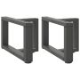 Kavos staliuko kojelės, T formos, 2 vnt., antracito spalvos, 40x25x(30-31) cm, plienas