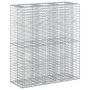 Gabioninė pakelta lova 2 pcs Sidabro 130 x 50 x 150 cm
