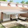 Elektrinė ištraukiama pavėsinė Žalia ir balta 600 × 300 cm