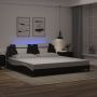 Lovos rėmas, Viana, su LED be čiužinio, juodas ir baltas, 200x200cm