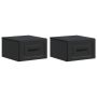 Sieninis naktinis staliukas 2 pcs Juoda 34,5 x 33 x 20 cm