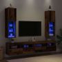 TV spintelės su LED lemputėmis, 2vnt., medienos, 30,5x30x102cm