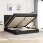 Osmanų lovos rėmas su čiužiniais, juodas, 160x200cm, aksomas