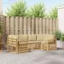 Lauko sofos komplektas 5 pcs Balta ir Bežė 245 x 128,5 x 73 cm