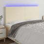 Galvūgalis su LED, kreminės spalvos, 180x5x118/128 cm