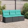 Sodo sofa su pagalve Juoda 165 x 62 x 69 cm Poli ratanas