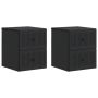 Sieninis naktinis staliukas 2 pcs Juoda 33 x 34,5 x 40 cm