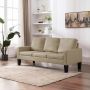 Trivietė sofa, kapučino spalvos, dirbtinė oda