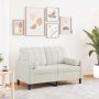 Dvivietė sofa su pagalvėlėmis, kreminės spalvos, 120cm, aksomas
