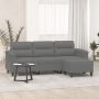 Trivietė sofa su pakoja, tamsiai pilka, 180cm, audinys