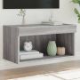 TV spintelė su LED lemputėmis, pilka ąžuolo, 60x30x30cm