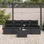 Sodo Sofų Rinkinys 5 pcs Juoda Poli ratanas, plienas ir stiklas