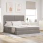 Lova su LED juostelių žibintais Taupe 200 x 200 cm audinys