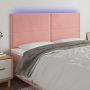 Galvūgalis su LED, rožinės spalvos, 200x5x118/128cm, aksomas