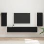 TV spintelių komplektas 4 pcs Juoda Apdirbta mediena