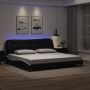 Lovos rėmas su LED be čiužinio, Hvar, juodas ir baltas, 200x200cm