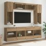 TV sieninio kabineto komplektas su LED 6 pcs Amatinė Ąžuolas