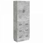 Spintelė 2 pcs Betono pilka 66 x 34,5 x 87 cm Apdirbta mediena