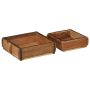 Padėklas 2 pcs Ruda 29 x 31 x 10 cm Kietas atkurtas medis