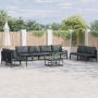 Sodo Sofų Rinkinys su pagalve 9 pcs Juoda Plienas