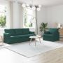Sofa 2 pcs Tamsiai žalia 144 x 80 x 85 cm audinys