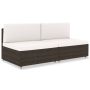 Modulinė dvivietė sofa, rudos spalvos, poliratanas