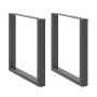 Valgomojo stalo kojos, U formos, 2 vnt., antracito spalvos, 90x(72-73) cm, plienas