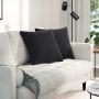 Sofa Pagalvės 2 pcs Juoda 50 x 50 cm Kordūrinis audinys