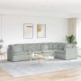 Modulinė sofa su pagalvėlėmis, aksominė, šviesiai pilka