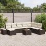 Sodo Sofų Rinkinys su pagalve 9 pcs Ruda Poli ratanas